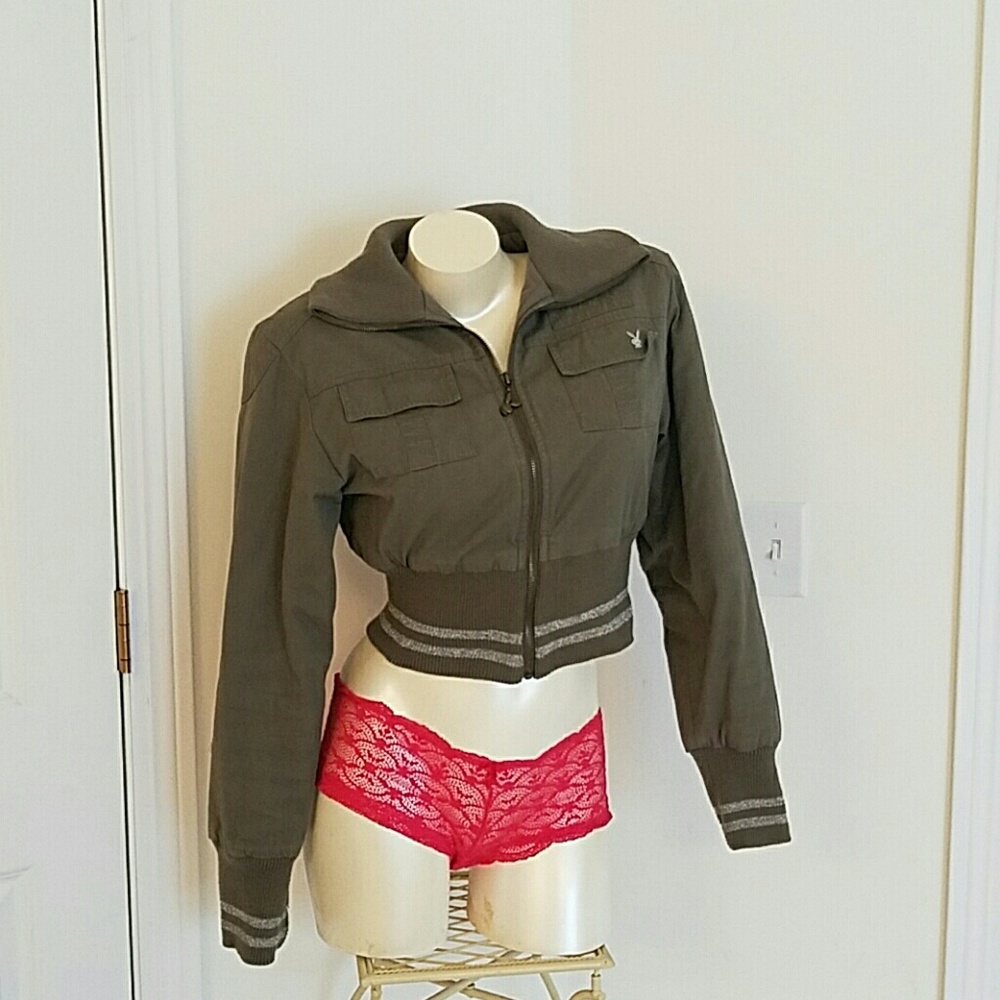 vtg Playboy coat M padded cotton